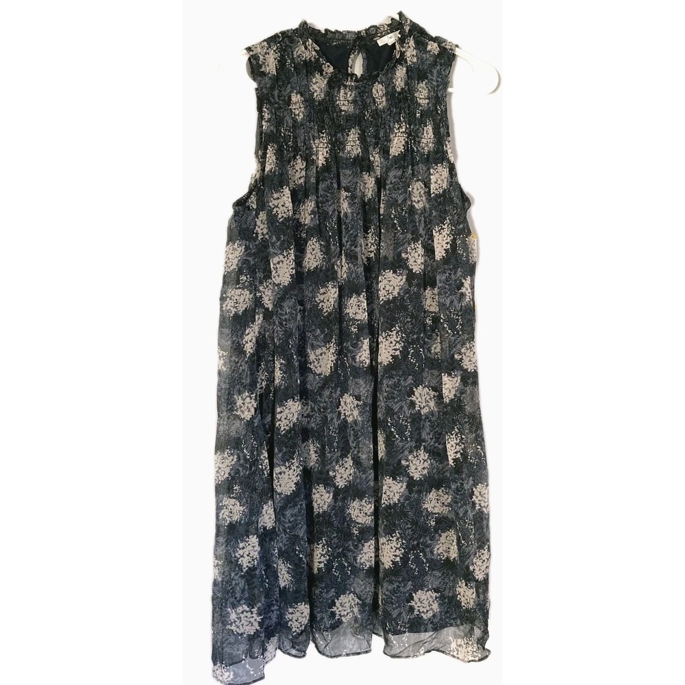 Joie Dress Womens M Blue Floral Sleeveless Mini Smocked Neck Lined Boho NWT